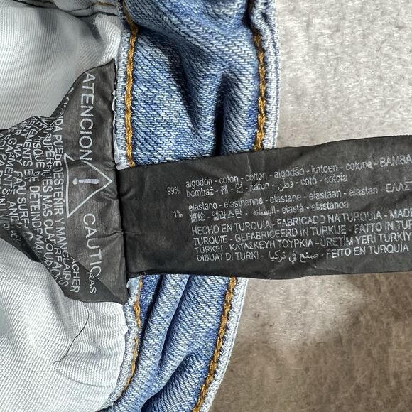 Zara Jeans Womens Size 8 Blue Skinny Leg Light Med Wash Cotton Denim With Slit - Picture 11 of 11